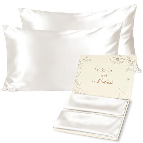 YANIBEST Satin Pillowcase for Hair and Skin - Queen Pillow Cases Set of 2 Pack 20x30 Inches, Silk Pillowcase for Hair & Skin with Zipper, Gifts for Women Men