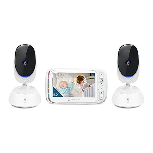 Motorola Baby Monitor VM75 - Indoor Video with 2 Cameras, 480x272p, 1000ft Range 2.4 GHz Wireless 5" Screen, 2-Way Audio, Remote Pan, Digital Tilt, Zoom, Room Temp, Lullabies, Night Vision Motorola Baby Monitor VM75 - Indoor Video with 2 Cameras, 480x272p, 1000ft Range 2.4 GHz Wireless 5" Screen, 2-Way Audio, Remote Pan, Digital Tilt, Zoom, Room Temp, Lullabies, Night Vision