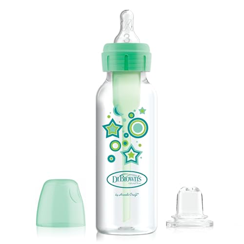 Dr. Brown's Natural Flow Anti-Colic Options+ Narrow Sippy Bottle Starter Kit, 8oz/250mL, with Level 3 Medium-Fast Flow Nipple and 100% Silicone Soft Sippy Spout, Green, 6m+ Dr. Brown's Natural Flow Anti-Colic Options+ Narrow Sippy Bottle Starter Kit, 8oz/250mL, with Level 3 Medium-Fast Flow Nipple and 100% Silicone Soft Sippy Spout, Green, 6m+