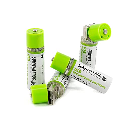 Survival Frog EasyPower USB AA Rechargeable Batteries -1.2V/1450 mAh Long Lasting Double A USB Rechargeable Batteries - Rechargeable Batteries Co. - (4 Pack) Survival Frog EasyPower USB AA Rechargeable Batteries -1.2V/1450 mAh Long Lasting Double A USB Rechargeable Batteries - Rechargeable Batteries Co. - (4 Pack)
