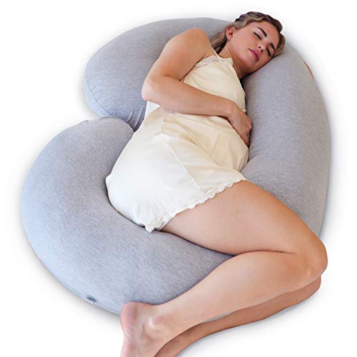 Pharmedoc Pregnancy Pillows, C-Shape Full Body Pillow – Jersey Cover Dark Grey – Pregnancy Pillows for Sleeping – Body Pillows for Adults, Maternity Pillow and Pregnancy Must Haves, New Mom Gifts Pharmedoc Pregnancy Pillows, C-Shape Full Body Pillow – Jersey Cover Dark Grey – Pregnancy Pillows for Sleeping – Body Pillows for Adults, Maternity Pillow and Pregnancy Must Haves, New Mom Gifts