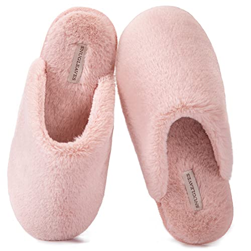 Snug Leaves Women's Fuzzy House Memory Foam Slippers Cute Furry Pink Print Faux Fur Lined Closed Toe Indoor Slides Bedroom Slip On Shoes with Soft Rubber Sole (Pink, Size 5-6) Snug Leaves Women's Fuzzy House Memory Foam Slippers Cute Furry Pink Print Faux Fur Lined Closed Toe Indoor Slides Bedroom Slip On Shoes with Soft Rubber Sole (Pink, Size 5-6)