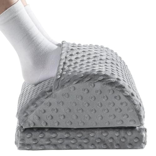 joybest Foot Rest Under Desk for Office Use, Adjustable Heights Memory Foam Ergonomic Foot Stool with Feet, Footrest for Gaming, Work and Office, Provides Warmth and Relieve Back Pain（Grey）