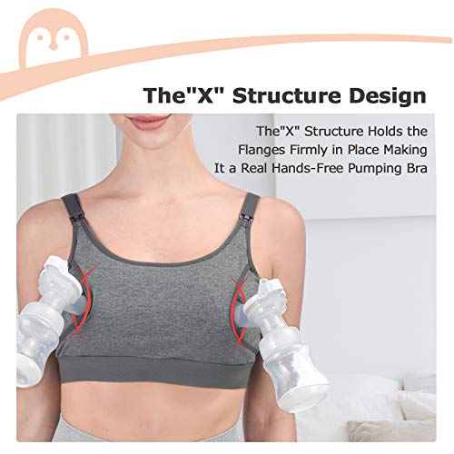 Pumping Bra, Momcozy Hands Free Pumping Bras for Women 2 Pack Supportive Comfortable All Day Wear Pumping and Nursing Bra in One Holding Breast Pump for Spectra S2, Bellababy, Medela Pumping Bra, Momcozy Hands Free Pumping Bras for Women 2 Pack Supportive Comfortable All Day Wear Pumping and Nursing Bra in One Holding Breast Pump for Spectra S2, Bellababy, Medela