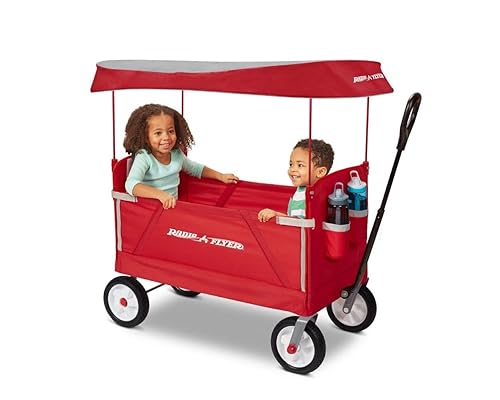 Radio Flyer 3 in 1 Off-Road EZ Fold Wagon with Canopy, Red Folding Wagon Radio Flyer 3 in 1 Off-Road EZ Fold Wagon with Canopy, Red Folding Wagon