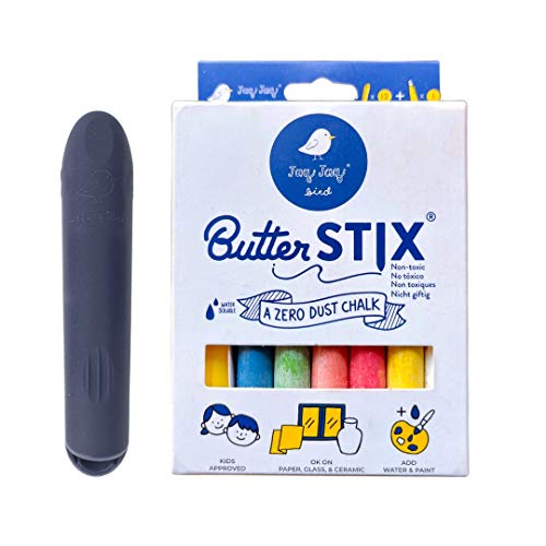 Jaq Jaq Bird ButterStix 12pk Assorted Colors + Holder | Non-Toxic Erasable Dust-Free Mess Free Chalks for Kids Jaq Jaq Bird ButterStix 12pk Assorted Colors + Holder | Non-Toxic Erasable Dust-Free Mess Free Chalks for Kids