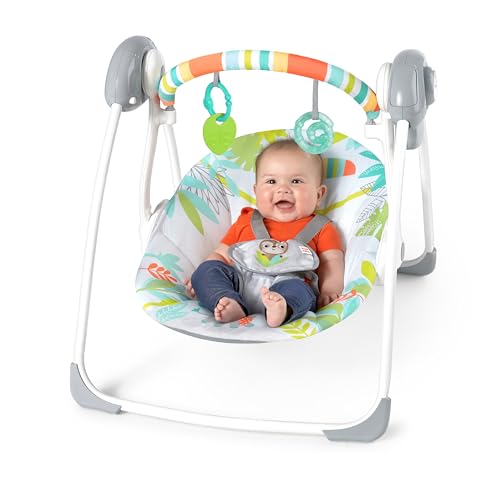Bright Starts Portable Automatic 6-Speed Baby Swing with Removable -Toy Bar, 0-9 Months 6-20 lbs (Rainforest Vibes) Bright Starts Portable Automatic 6-Speed Baby Swing with Removable -Toy Bar, 0-9 Months 6-20 lbs (Rainforest Vibes)