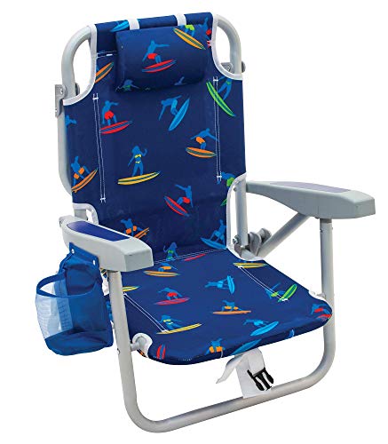 Rio Beach Kid's 5-Position Lay Flat Backpack Folding Beach Chair, Surf Power Surfer Rio Beach Kid's 5-Position Lay Flat Backpack Folding Beach Chair, Surf Power Surfer