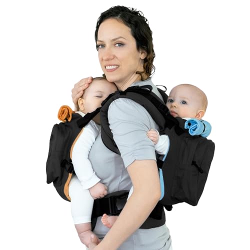 TwinGo Original Baby Carrier (Black, Blue & Orange) - Fully Adjustable Tandem Carrier and Separates into 2 Single Carriers for Men, Woman, Twins and Babies 10-45 lbs TwinGo Original Baby Carrier (Black, Blue & Orange) - Fully Adjustable Tandem Carrier and Separates into 2 Single Carriers for Men, Woman, Twins and Babies 10-45 lbs