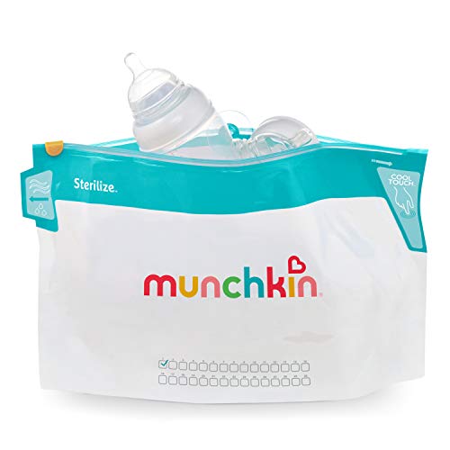 Munchkin Latch Microwave Sterilize Bags, 180 Uses, 6 Pack, Eliminates up to 99.9% of Common Bacteria , White, Small (8" x 11") Munchkin Latch Microwave Sterilize Bags, 180 Uses, 6 Pack, Eliminates up to 99.9% of Common Bacteria , White, Small (8" x 11")
