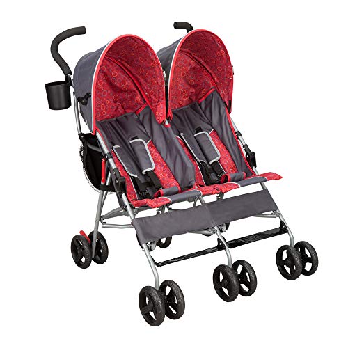Delta Children LX Side by Side Stroller - with Recline, Storage & Compact Fold, Grey Delta Children LX Side by Side Stroller - with Recline, Storage & Compact Fold, Grey