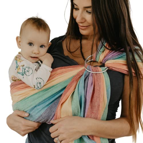 Hip Baby Wrap - 100% Soft Cotton Baby Sling Wrap - Baby Hip Carrier - Nursing Wraps for Breastfeeding, Baby Carrier Sling - Newborn to Toddler Baby Carrying Wrap, Supports 8-35 lbs - Summer Rainbow Hip Baby Wrap - 100% Soft Cotton Baby Sling Wrap - Baby Hip Carrier - Nursing Wraps for Breastfeeding, Baby Carrier Sling - Newborn to Toddler Baby Carrying Wrap, Supports 8-35 lbs - Summer Rainbow
