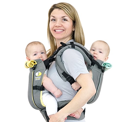 TwinGo Carrier - Air Model - Cool Grey - Great for All Seasons - Breathable Mesh - Fully Adjustable Tandem or 2 Single Baby Carrier for Men, Woman, Twins and Babies 10-45 lbs TwinGo Carrier - Air Model - Cool Grey - Great for All Seasons - Breathable Mesh - Fully Adjustable Tandem or 2 Single Baby Carrier for Men, Woman, Twins and Babies 10-45 lbs