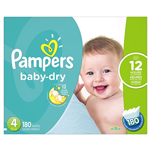 Pampers Baby-Dry Disposable Diapers Size 4, 180 Count, ECONOMY PACK PLUS Pampers Baby-Dry Disposable Diapers Size 4, 180 Count, ECONOMY PACK PLUS