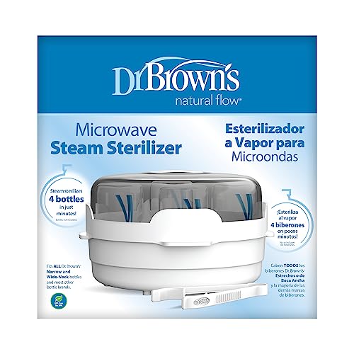 Dr. Brown's Microwave Steam Sterilizer for Baby Bottles, Nipples, Bottle Parts, Pacifiers, Teethers and Breast Pump Parts Dr. Brown's Microwave Steam Sterilizer for Baby Bottles, Nipples, Bottle Parts, Pacifiers, Teethers and Breast Pump Parts