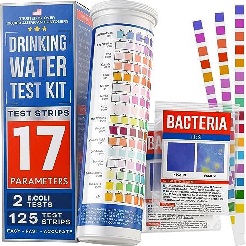 2023 All-New 17 in 1 Drinking Water Testing Kit 125 Strips - Home Tap and Well Water Test Kit for Hardness, Lead, Iron, Copper, Chlorine, Fluoride and More 2023 All-New 17 in 1 Drinking Water Testing Kit 125 Strips - Home Tap and Well Water Test Kit for Hardness, Lead, Iron, Copper, Chlorine, Fluoride and More
