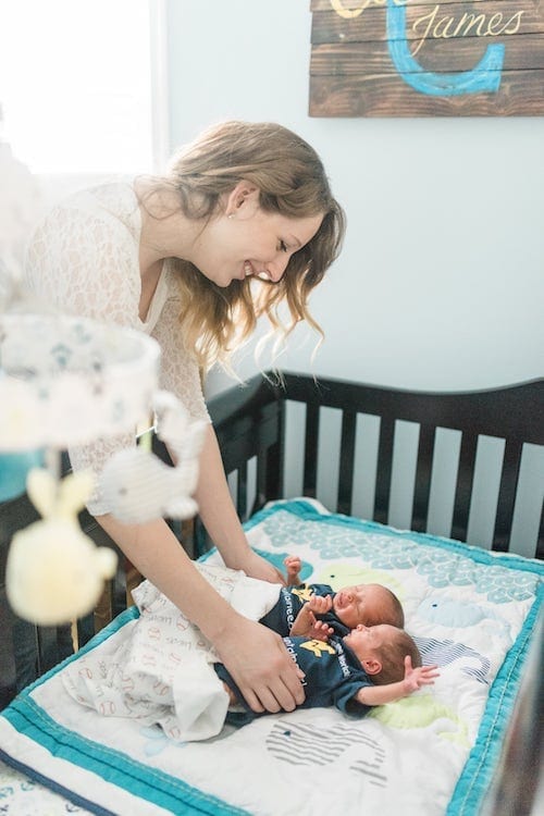 first day alone with twins