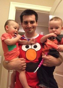 dad holding toddler twins dad's perspective on having twins