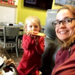 mom and daughter eating pizza preschool schedule