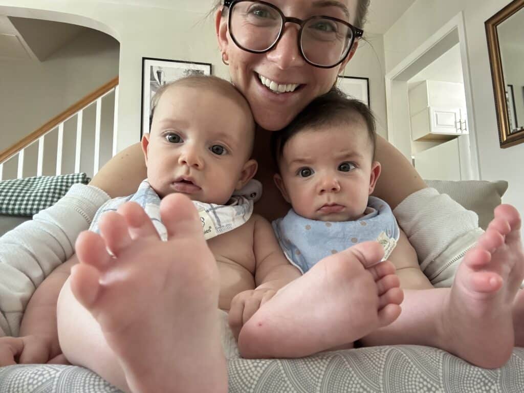 typical day with 4-month old twins