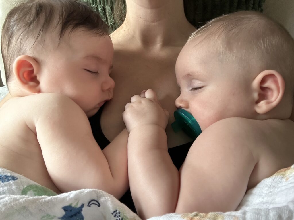contact naps with 4 month old twins