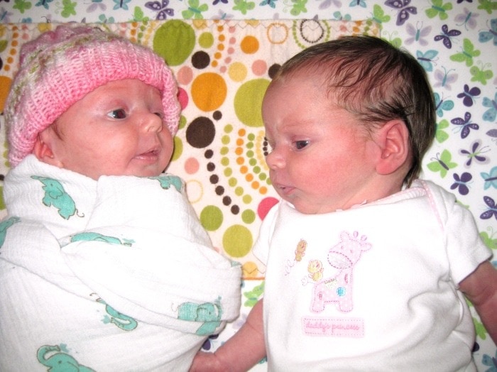 newborn twins exclusively breastfed twins
