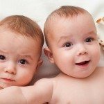 Happy baby twins